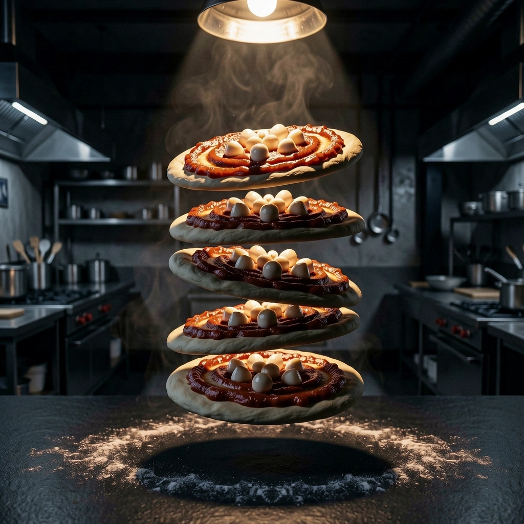 Deconstructed pizza ingredients