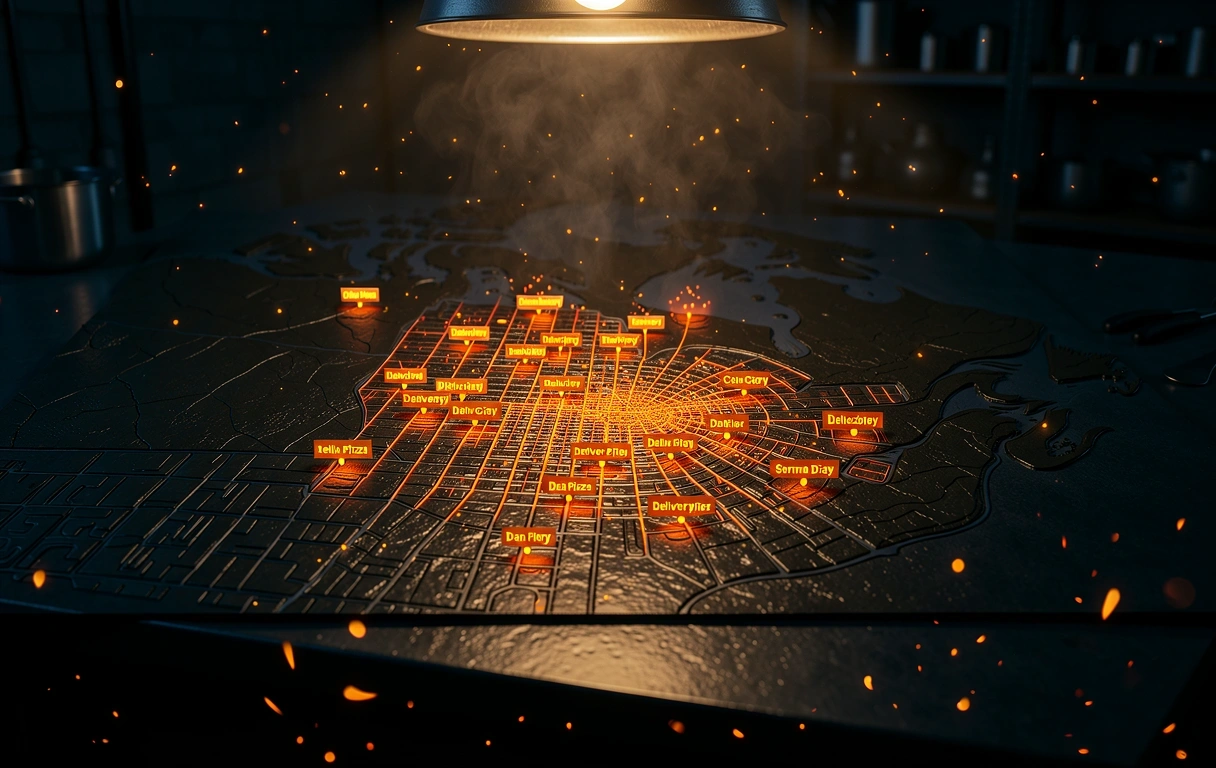 Delivery radius map
