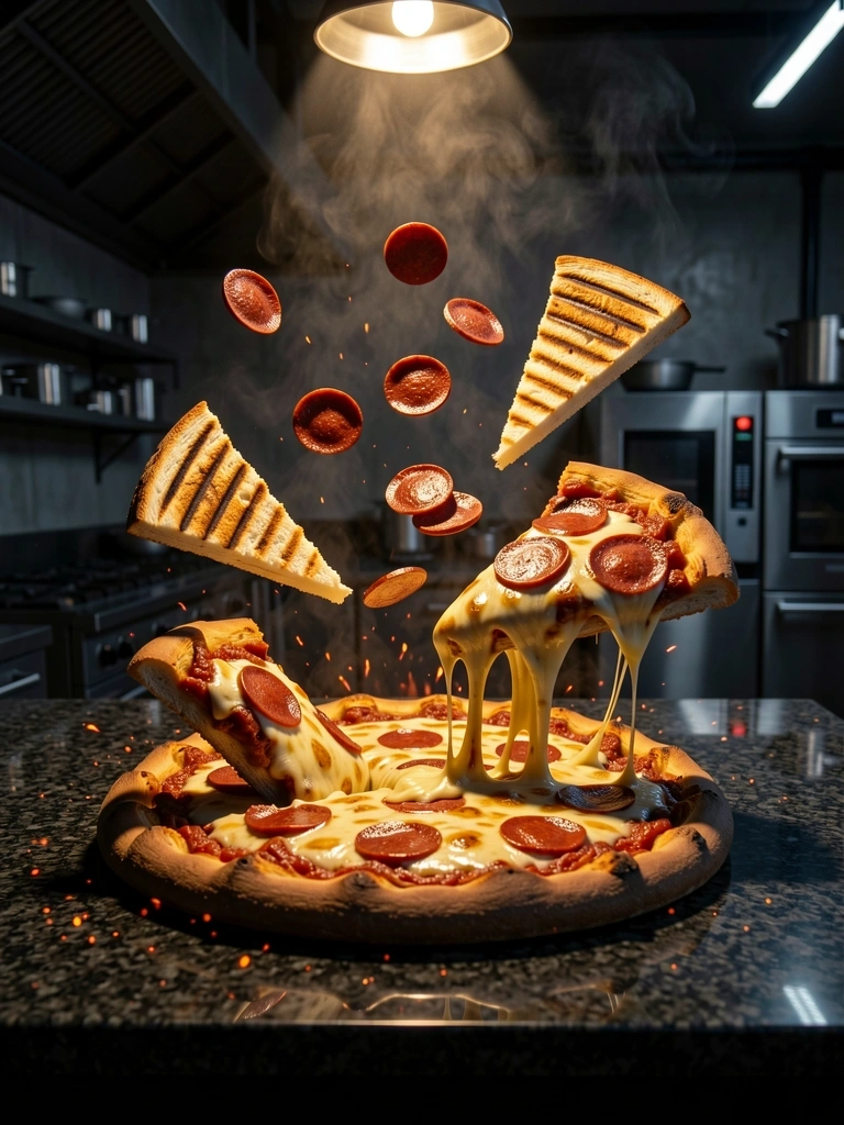 Exploded view of sandwich ingredients